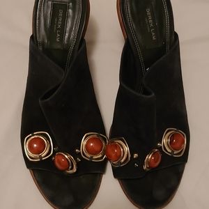 Derek lam suede wooden heels with stone details size 10